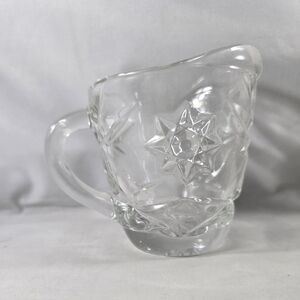 Anchor Hocking Star of David Clear Glass Creamer 3.5" Pressed Glass